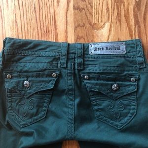 Rock Revival hunter green Jen skinny jeans